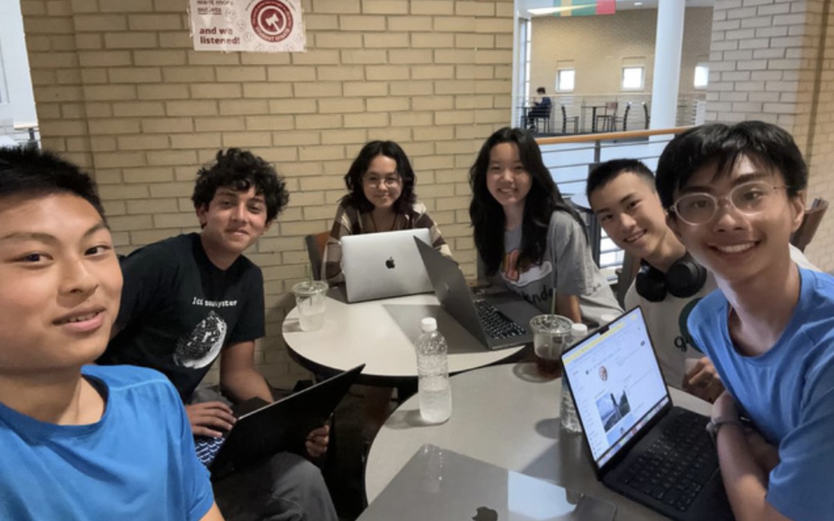 Students collaborating on an AI for Humanities capstone project