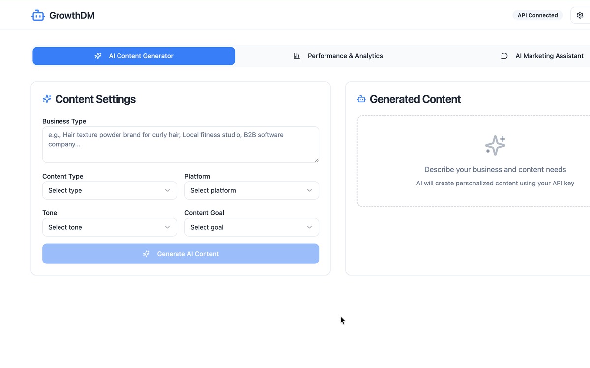 Screenshot of GrowthDM marketing strategy project
