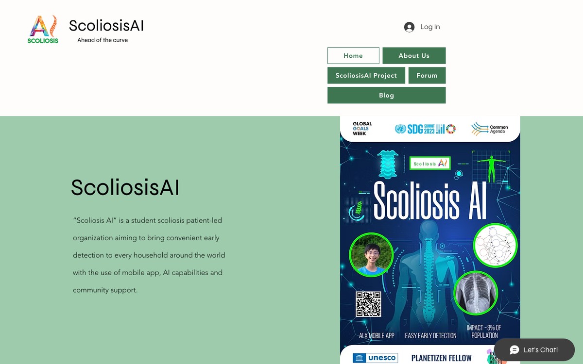 Screenshot of ScoliosisAI early detection project